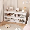 Garvee 2-Tier Kids Bookshelf and Toy Storage Organizer with 5 Cubbies and 1 Drawer, 47.2¡±W x 24¡±H, White - 4 of 4