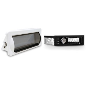 Clarion M508 Single DIN Digital Media Receiver with built-in Bluetooth with Creative Audio CAMC1B Marine Single DIN Radio Mounting Kit with Retract... - 1 of 4