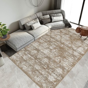 Area Rugs Floral Printed Indoor Mat Soft Non Slip Low Pile Washable Rug Modern Rug for Living Room - 1 of 4