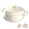 Karl Home 5 qt. Enameled Cast Iron Round Dutch Oven in Red with Lid - 3 of 4