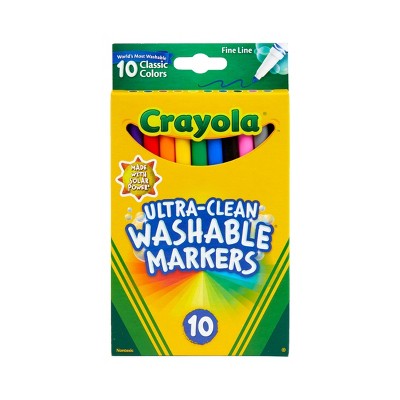 Crayola 10ct Ultra-Clean Washable Markers Fine Line Classic Colors