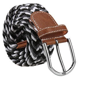 INSPIRE CHIC Canvas Elastic Fabric Woven Stretch Multicolored Braided Belts - 1 of 4