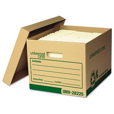 UNIVERSAL Recycled Record Storage Box Letter/Legal 12 x 15 x 10 Kraft 12/Carton 28225