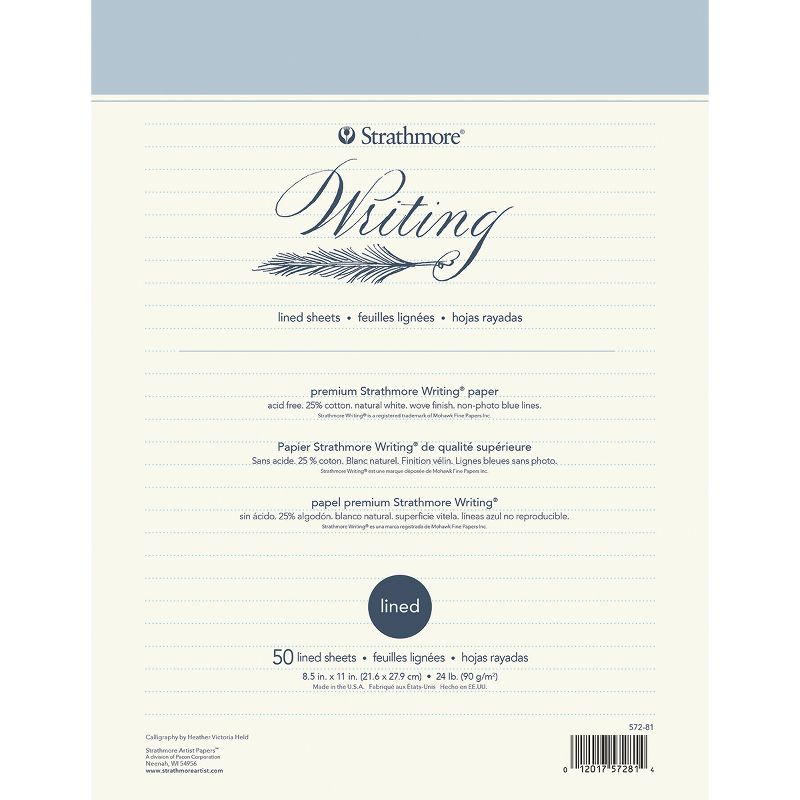 Strathmore Writing Pad Lined 8.5"X11"-50 Sheet 24lb Natural White, 2 of 3