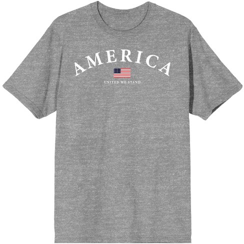 Americana America United We Stand Men's Gray Heather T-shirt-Small