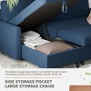 Celebalcony 77.2" Upholstered Sofa Bed, L Shaped Sectional Couch with Side Storage Package, Comfortable 3 Seat Sofa Couches for Apartment - 3 of 4