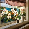 Window Film Flowers, Window Cling Privacy Film Removable Glass Door Window Covering Stickers 45X100cm(Green) - 3 of 4