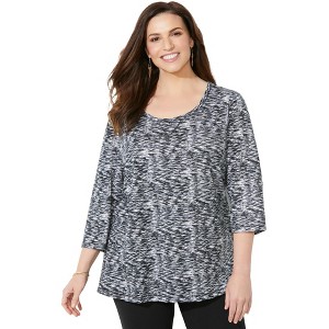 Catherines Women's Plus Size Active Slub Scoopneck Tee - 1 of 4