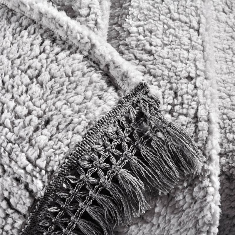 50"x60" Faux Shearling with Tassel and Fringe Throw Blanket - Lush Décor, 5 of 15