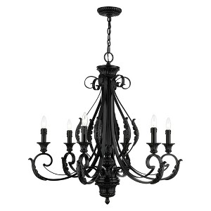 Livex Lighting Valencia 6 - Light Chandelier in  Shiny Black - 1 of 4