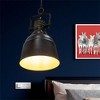 Industrial-Style Hanging Pendant Light in Black Finish, Vintage Metal Lamp for Rustic Home Decor, 1pc - 3 of 4