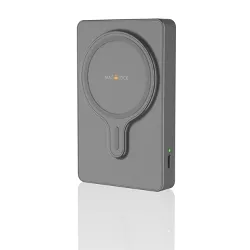 myCharge Maglock 6k 6000mAh/12W Wireless Charger + USB-C Port Power Bank – Graphite Gray