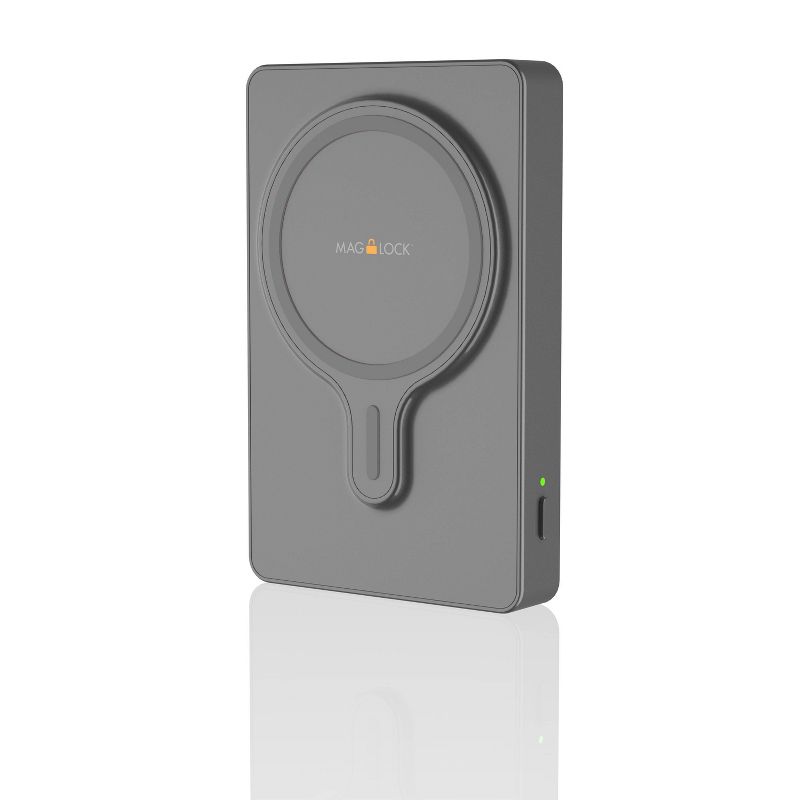 myCharge Maglock 6k 6000mAh/12W Wireless Charger + USB-C Port Power Bank &#8211; Graphite Gray, 1 of 8