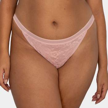 Curvy Couture Women's Plus Size Sheer Mesh String Bikini Panty Bark M :  Target