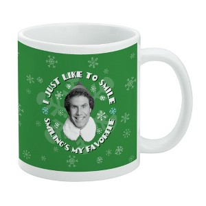 Elf Movie I Just Like to Smile Ceramic Coffee Mug, Novelty Gift Mugs for Coffee, Tea and Hot Drinks, 11oz, White - 1 of 4