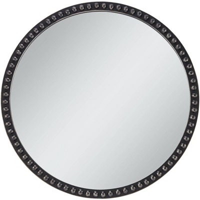 Uttermost Corwin Black 34" Round Metal Framed Wall Mirror