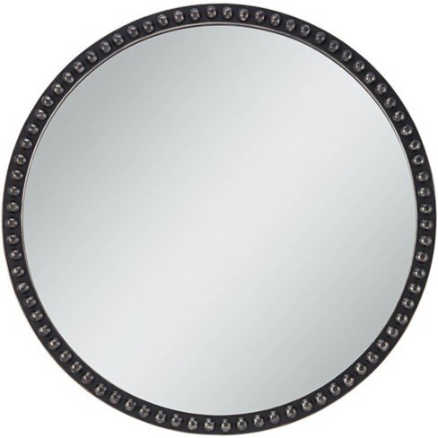 Uttermost Corwin Black 34 Round Metal, Round Wall Mirror With Black Metal Frame