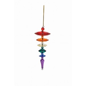 Gallerie II Rainbow Gradient Plastic Drop Christmas Ornament 5.5" - 1 of 4