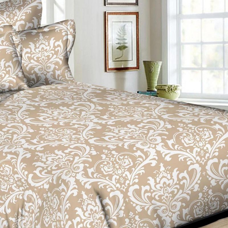 Circles Home 300TC Deluxe Damask Taupe Duvet Set, 3 of 4