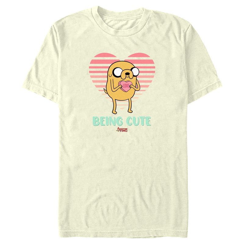 Men's Adventure Time Valentine's Day Jake Being Cute T-Shirt, 1 of 5
