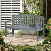 Outsunny 56" Outdoor Wood Bench, 2-Seater Wooden Garden Bench with Slatted Seat, Backrest & Arm Rests for Patio, Porch, Poolside, Balcony - 2 of 4