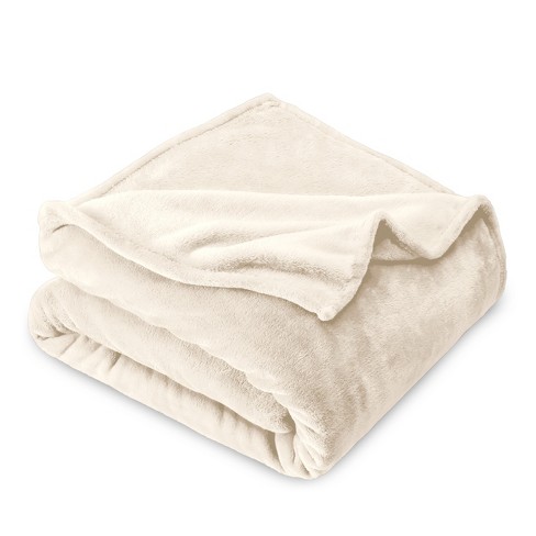 Vanilla Microplush Full queen Fleece Blanket By Bare Home Target