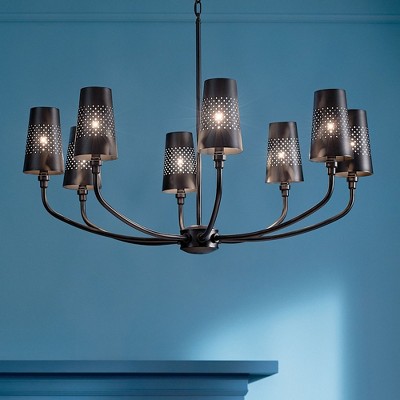 Adeena Black Pewter 8-Light Steel Chandelier