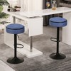 Round Storage Bar Stool Set of 2, Height Adjustable 360¡ã Swivel Counter Height Armless Bar Chairs with Metal Frame for Kitchen - 2 of 4