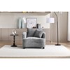 Chenille Accent Chair with Storage Ottoman, Upholstered Armchair Reaging Chair Barrel Chair - ModernLuxe - 2 of 4