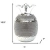 HomeRoots 11" Silver Plated Ceramic Pineapple Lidded Bowl With Faux Crystals - 3 of 4