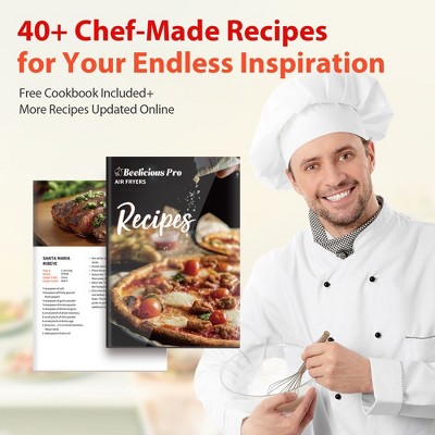 Beelicious 4QT Black Digital Air Fryer with Tempered Glass Display