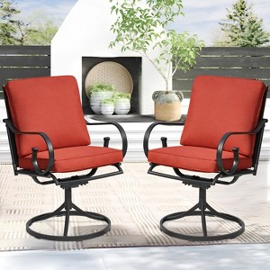 EROMMY Patio Swivel Chair Set Of 2, Outdoor Dining Chairs With Cushions, 360° Swivel Rocker Patio Chairs For Porch, Deck, And Garden - 1 of 4