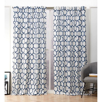 Set of 2 Hexa Hidden Tab Top Light Filtering Curtain Panels - Nicole Miller