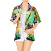 LA LEELA Women's Swim Summer Vacation Button Down Short Sleeve Overshirt Summer Hawaiian Shirts Blouse Tops For Women - 4 of 4