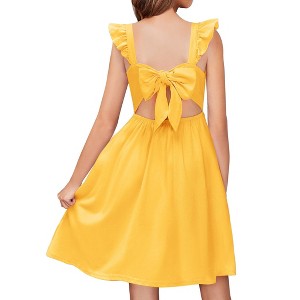 casual yellow summer dresses HH Female Casual Slim Pleated Dress Yellow O-Neck Sleeveless Pocket Buttons  Decorate Summer Dresses Woman 2024 Trendy