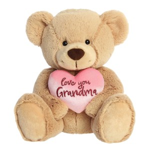 Aurora Medium Love You Grandma Bear Spring Vibrant Stuffed Animal Tan 9.5" - 1 of 4