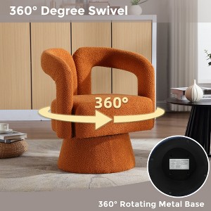 Ridstar Upholstered 360 Degree Swivel Accent Chair & Armchair For Office, Reading & Living Room-Orange - 1 of 4