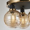 Artcraft Lighting Bonita 3 - Light Semi-Flush Mount in  Black/Brushed Brass - 3 of 4