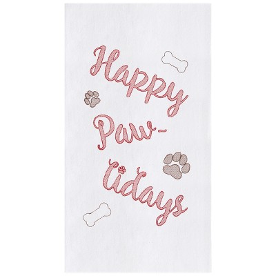 C&F Home Happy Pawlidays Flour Sack Cotton Kitchen Towel