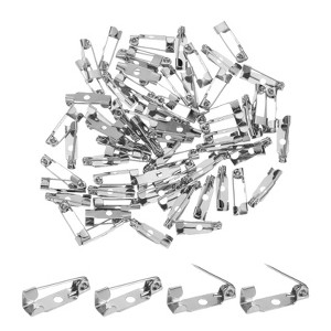 Unique Bargains Durable Multipurpose Iron Badge Brooch Pin Backs Safety Clasp 60 Pcs - 1 of 4