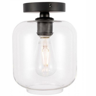 Elegant Lighting Collier 1 light Black and Clear glass Flush mount
