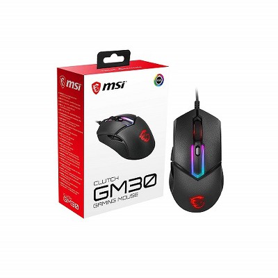 MSI Clutch GM30 Wired RGB Gaming Mouse - 6200 DPI PixArt PAW-3327 Optical Sensor - Adjustable Omron Switch - 1000 Hz Polling Rate