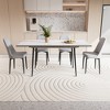 NicBex Kitchen Table Chairs Set Extendable Dining Room Table with MDF Tabletop and 4 Thick Cushion PU Chairs for Dining Room - 3 of 4