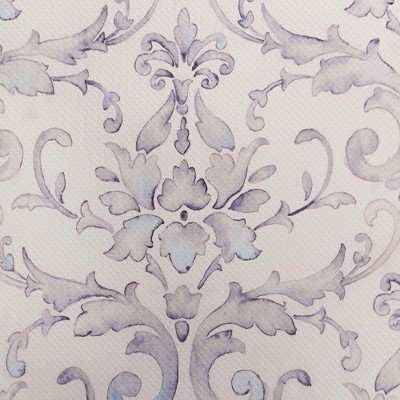 Cream and Blue Watercolor Damask Anti-Fatigue Kitchen Mat