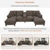 Whisen 116.9" Sectional Sofa, Modern U-Shaped Sectional Sofa, Corduroy Upholstered Couch with Ottomans, Cup Holders - 3 of 4