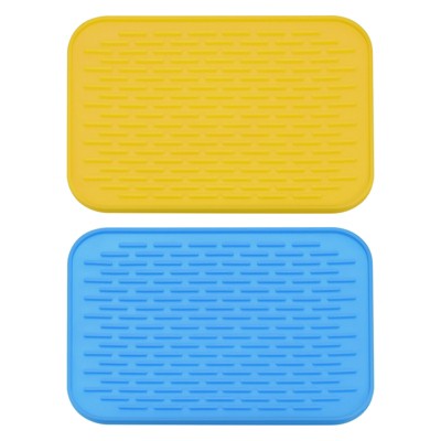 Unique Bargains Dish Drying Mat Set Under Sink Drain Pad Heat Resistant  Suitable For Kitchen Red Green : Target