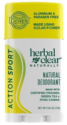 Action Sport Deodorant by Herbal Clear Naturally  -  2.65 oz Stick