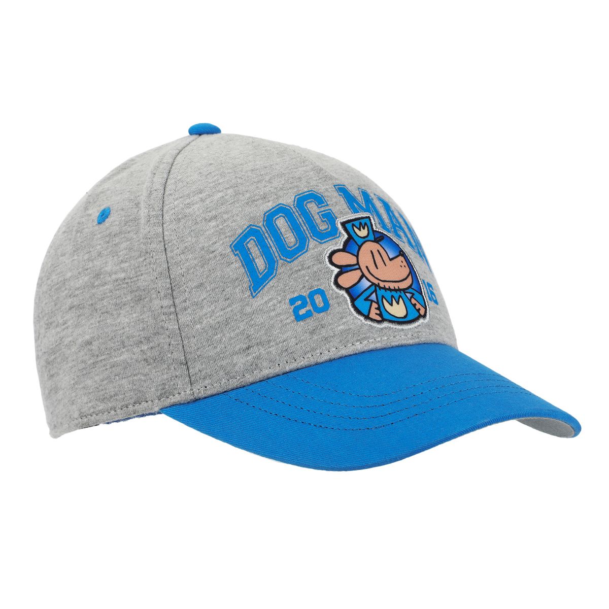 Dog Man Character Circle Youth Gray & Blue Snapback Hat - thumbnail 3