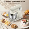MAMNV 5QT Stand Mixer, 350W Motor, 12-Speed Tilt-Head Kitchen Mixer with Bowl, Whisk, Dough Hook & Beater - 3 of 4