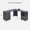 SinCiDo Home Office Desk, Modern Farmhouse 59" Computer Desk w/File Cabinet for Letter, T4, F4 Legal Storage, for Writing & Studying - 2 of 4